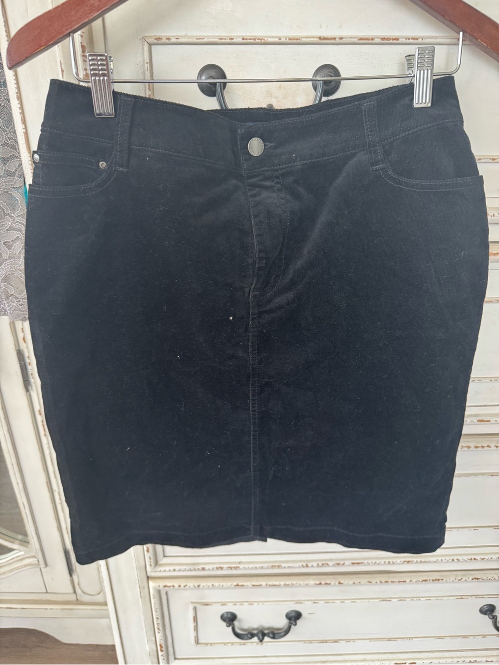 Charter Club Black Corduroy Mini Skirt
